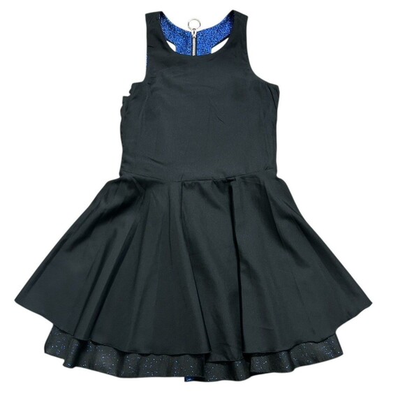 Zoe Ltd Girls Metallic Royal Blue Sleeveless Back O Ring Zip Party Dress  14 - Picture 5 of 7